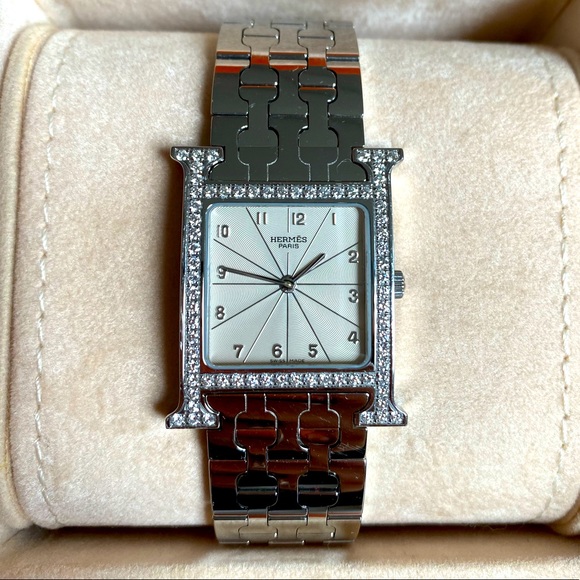 Authentic Hermes H Diamond Bezel Watch HH1.530 main image 15